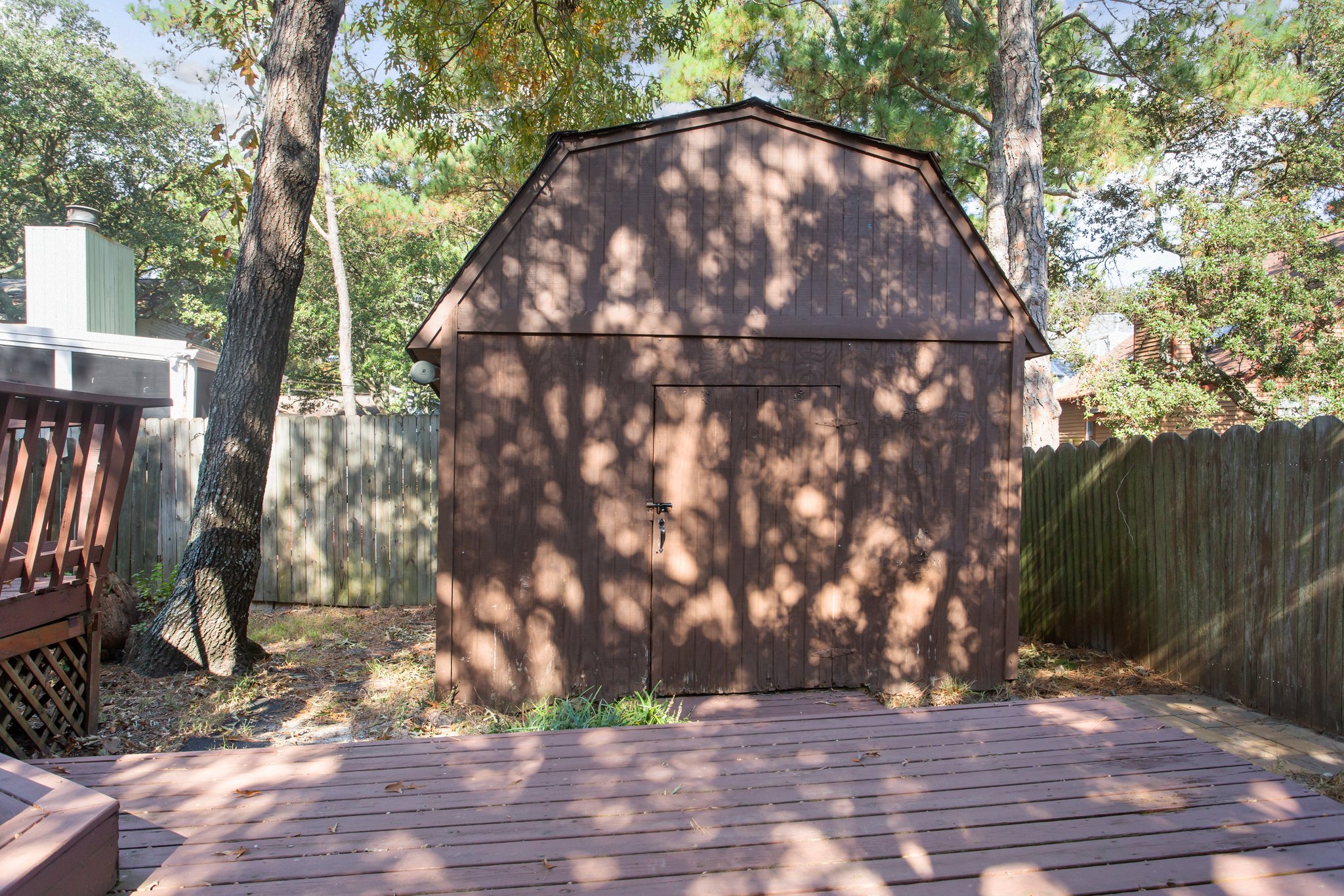 Oversized shed with power, perfect for doubling as a workshop