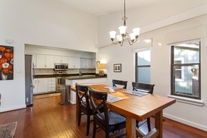 Open dining area with direct flow to the kitchen and outdoor living