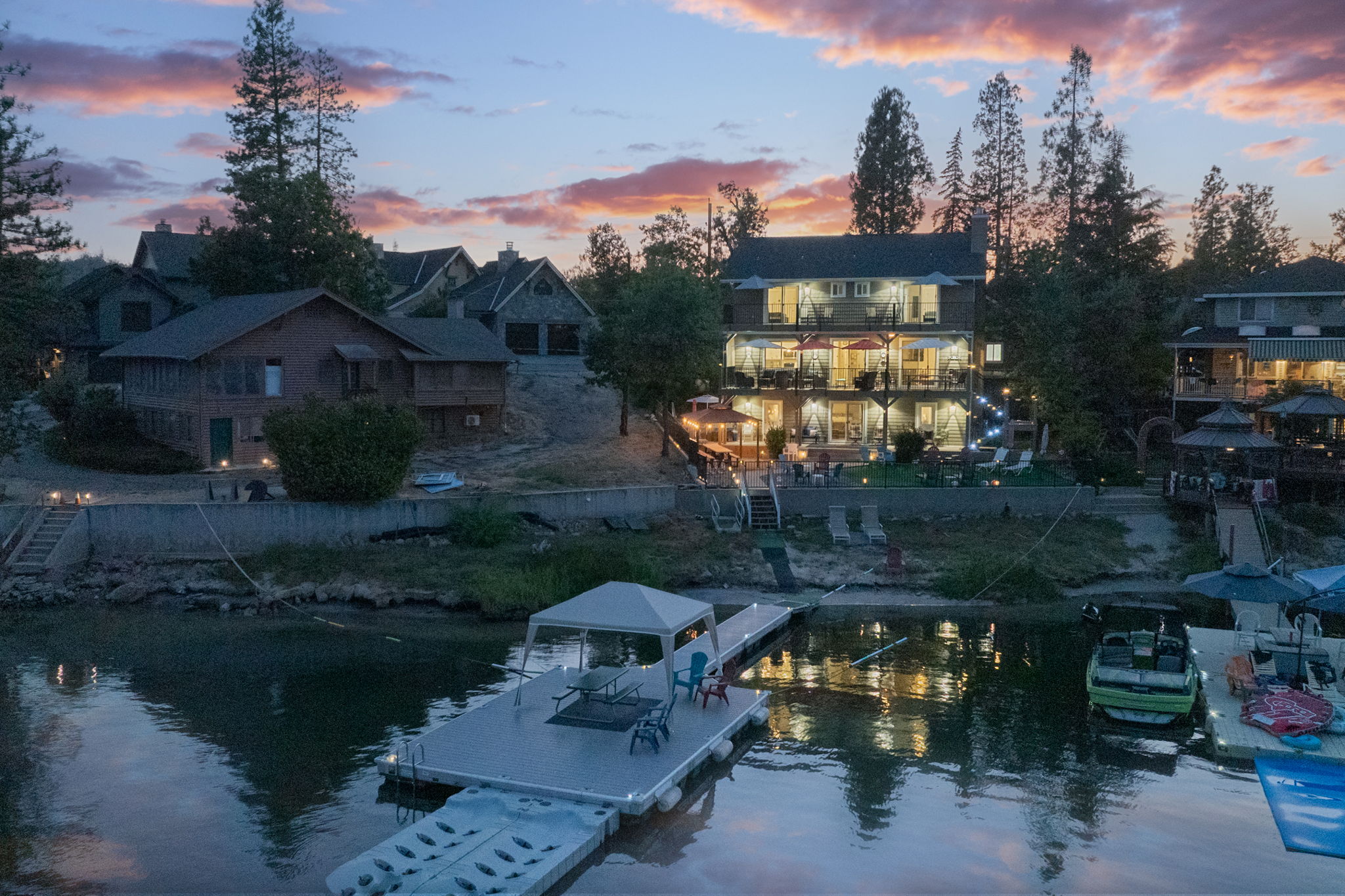 Private dock twilight shot