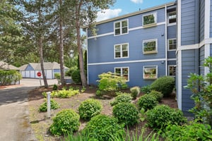 Lower Corner unit with large landscaped area just outside provides privacy