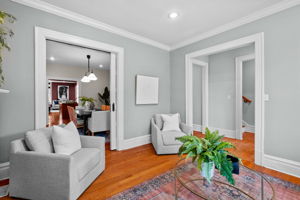 Note- the living room and dining room are separated by an original pocket door that is over 120 years old.