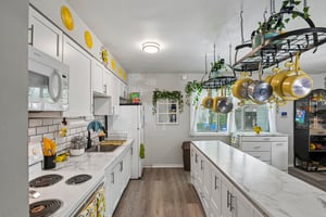pot rack stays and appliances too