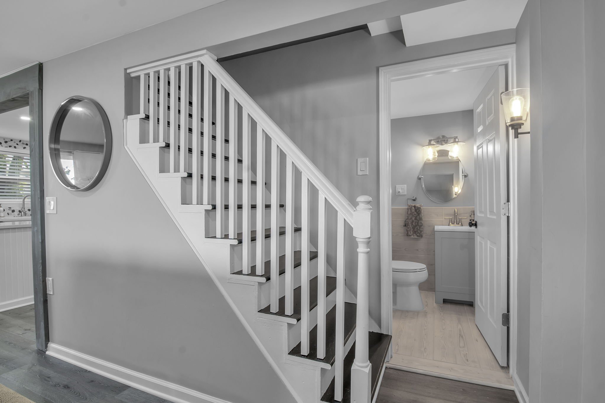 1St floor full bath & stair to 4 bedrooms & Full bathroom
