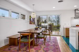 The deck was added by the current owners and feels so natural it’s hard to imagine the house without it. It beautifully connects the indoor and outdoor living spaces - exactly how mid-century living was meant to feel.