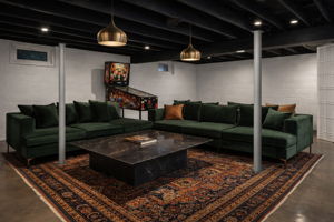 Same lower level rec room with a little AI-staging at work.