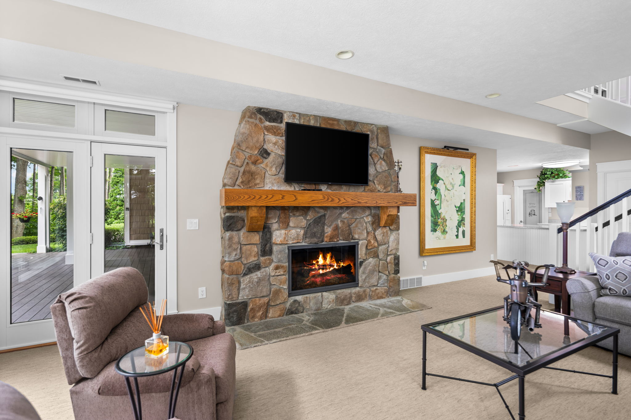 Lower Level Family Room Fireplace