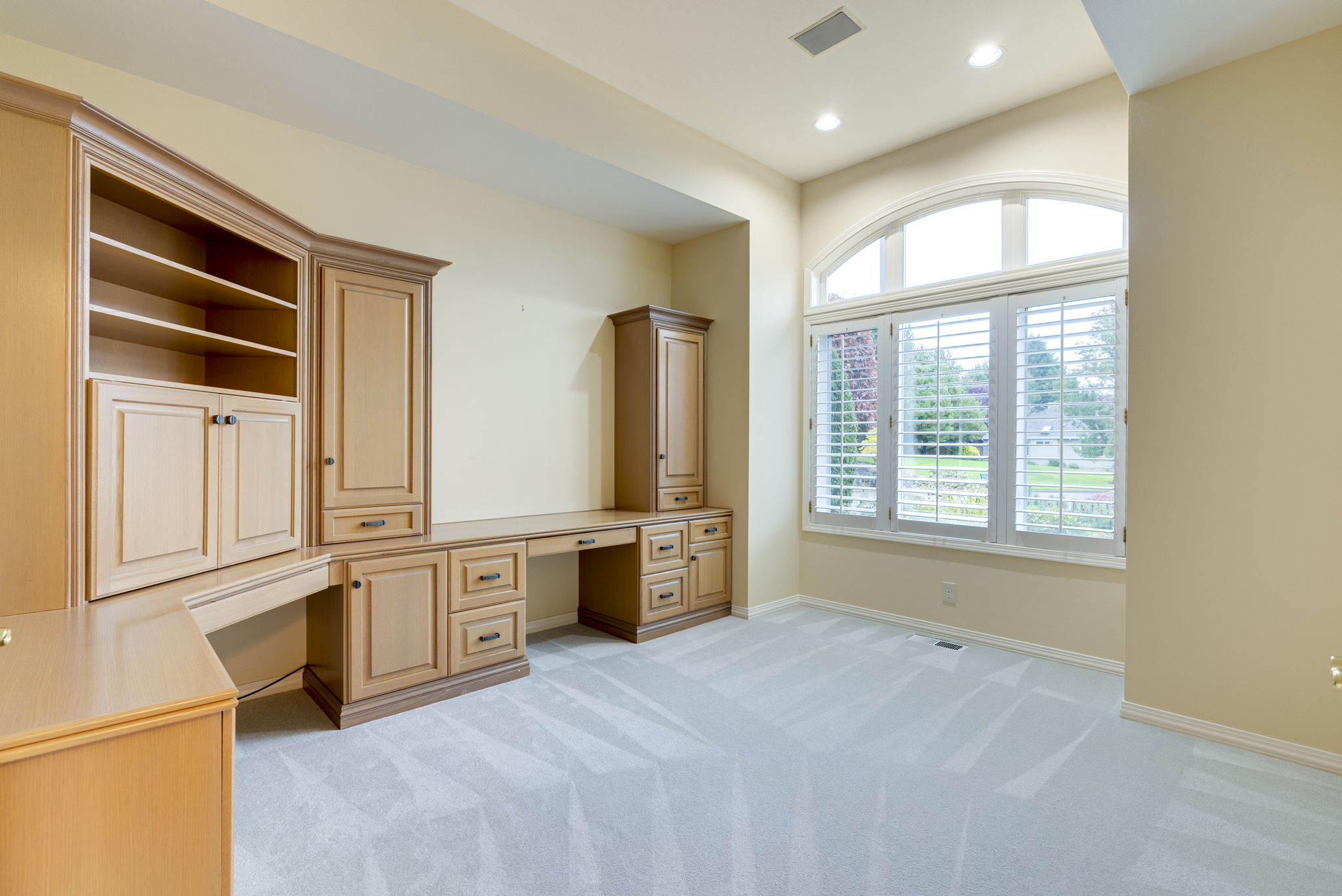 Office with Double Desk Built-ins