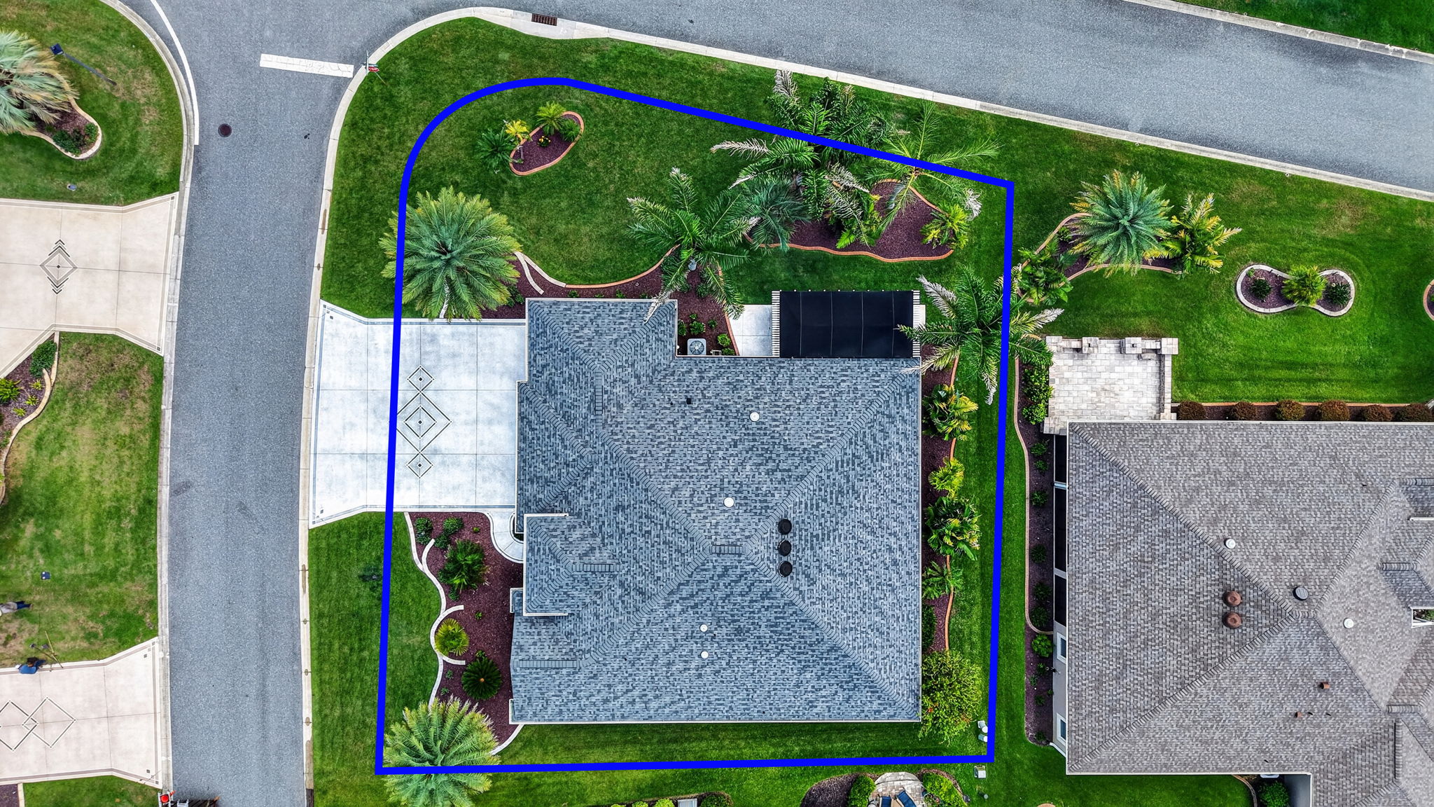 Arial View with Property Lines
