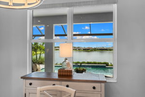 Stunning views overlooking lanai and lake