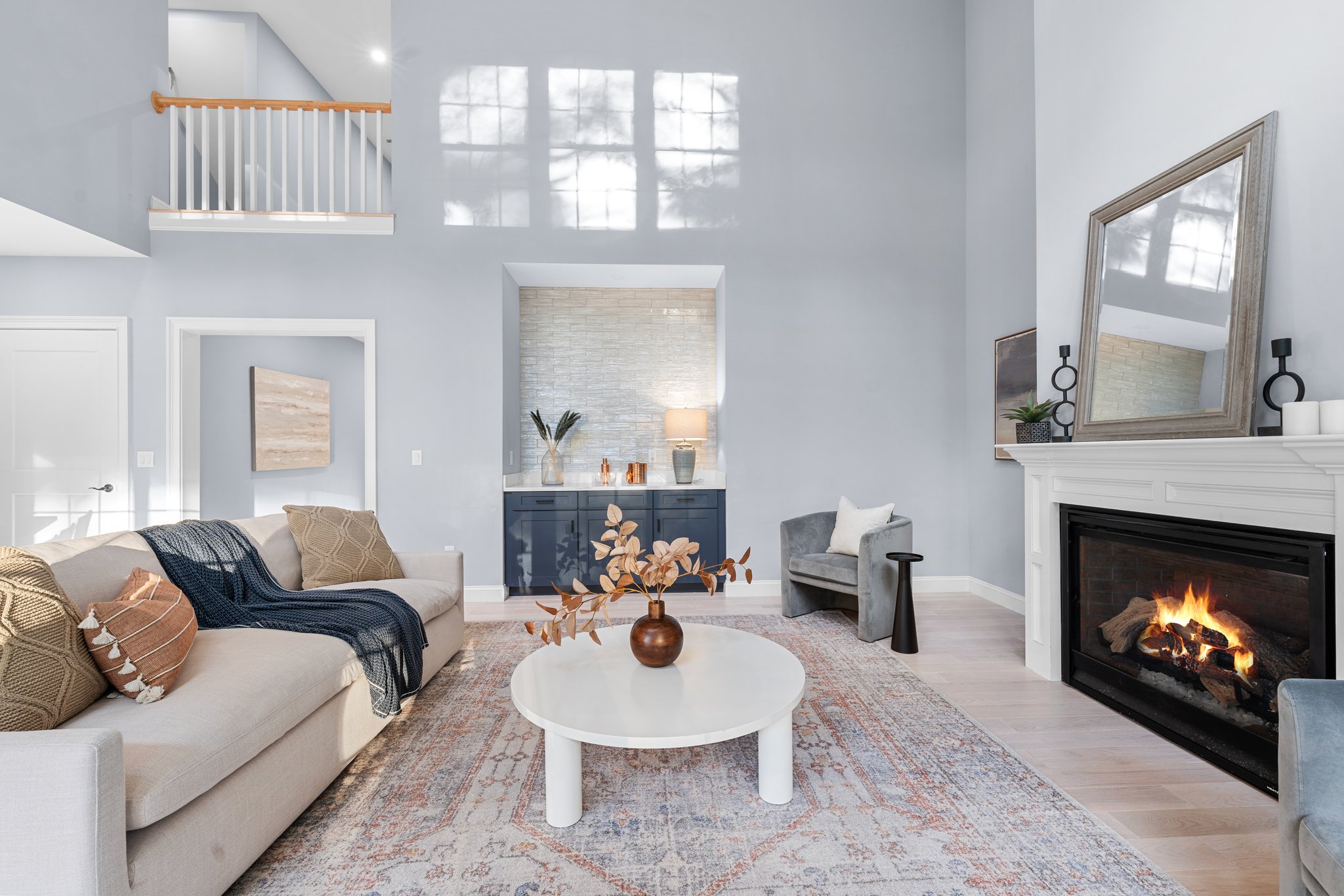 2nd Floor Catwalk overlooks Living Room & Kitchen