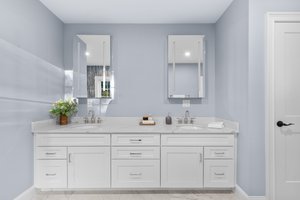 Master Bath - Double Sink Vanity with 2 XL ROBERN Vitality Lighted Medicine Cabinets