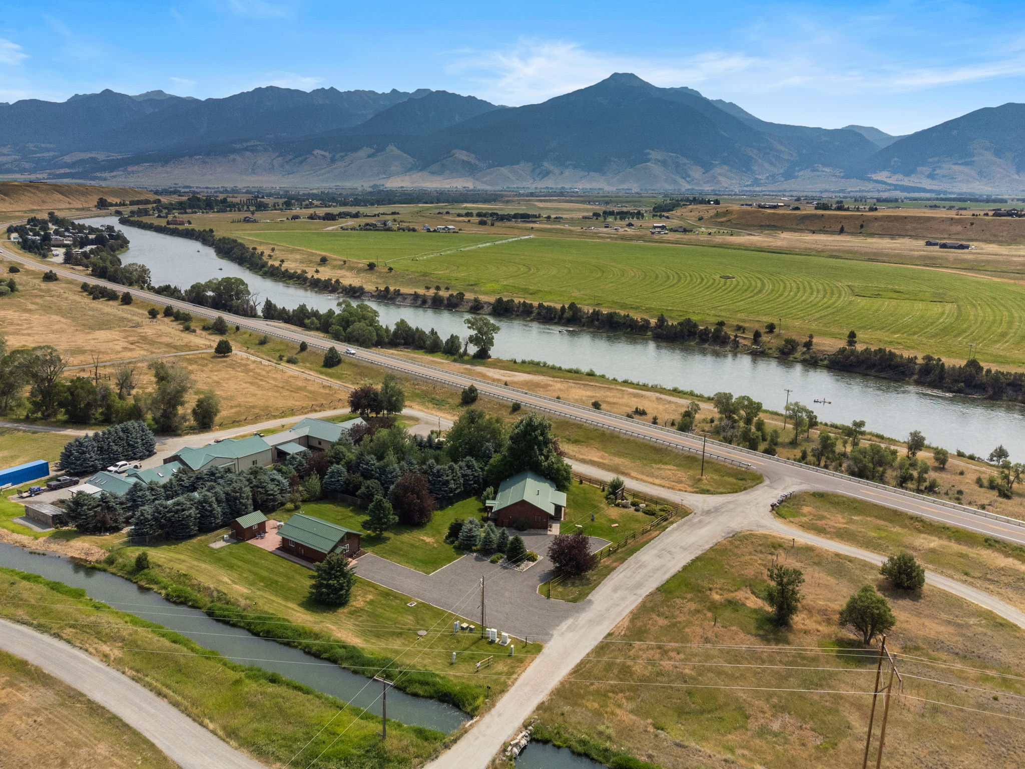 green up natural spaces, remove power lines, blue river, snow cap mountains