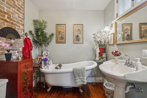 Master Bathroom with clawfoot tub