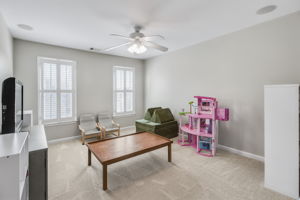 Bedroom that is currently being used as a playroom.