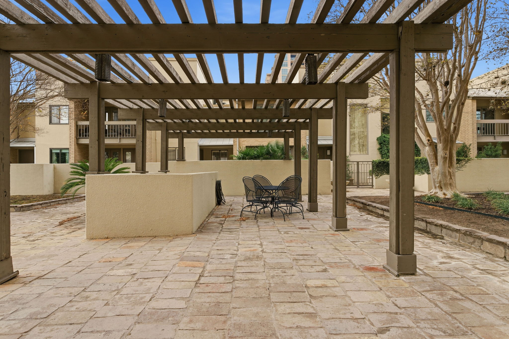 This lovey pergola is perfect for relaxing or entertaining