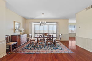 The formal dining room allows for exceptional entertaining