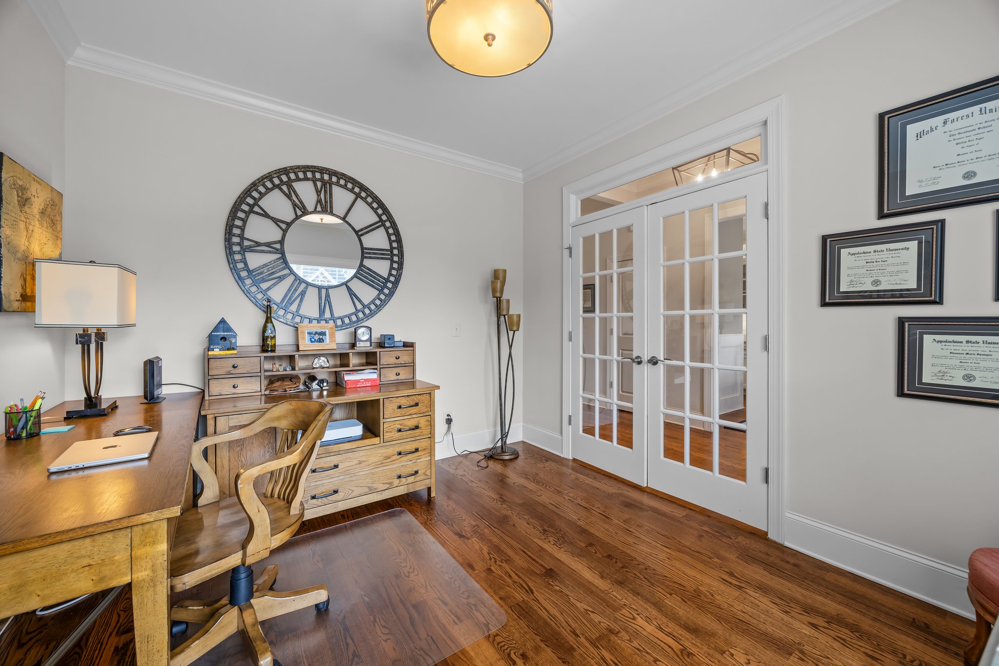 French doors with transom