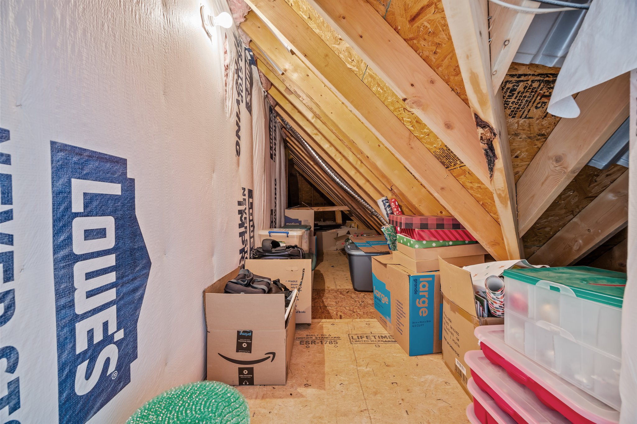 Walk-in attic storage