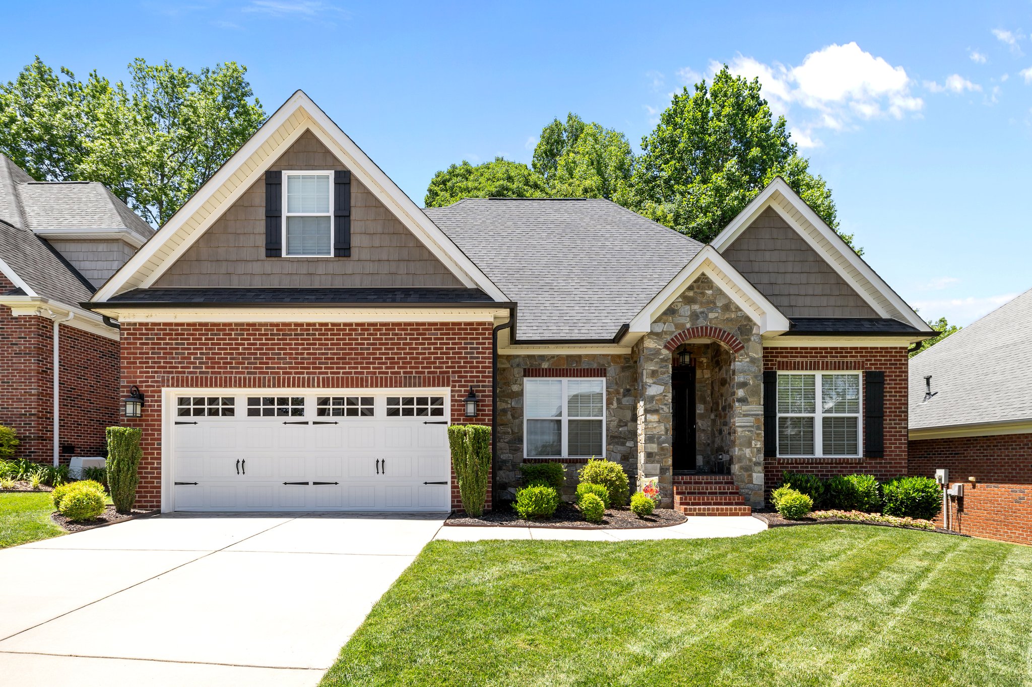 Carriage House style garage door with windows
