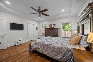 Tray ceiling, ceiling fan