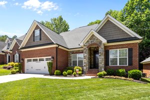 Stone covered front entry