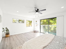 Private Primary Bedroom is on top 2nd Floor with Balcony, Elegant Full Bath and Walk-In Closet