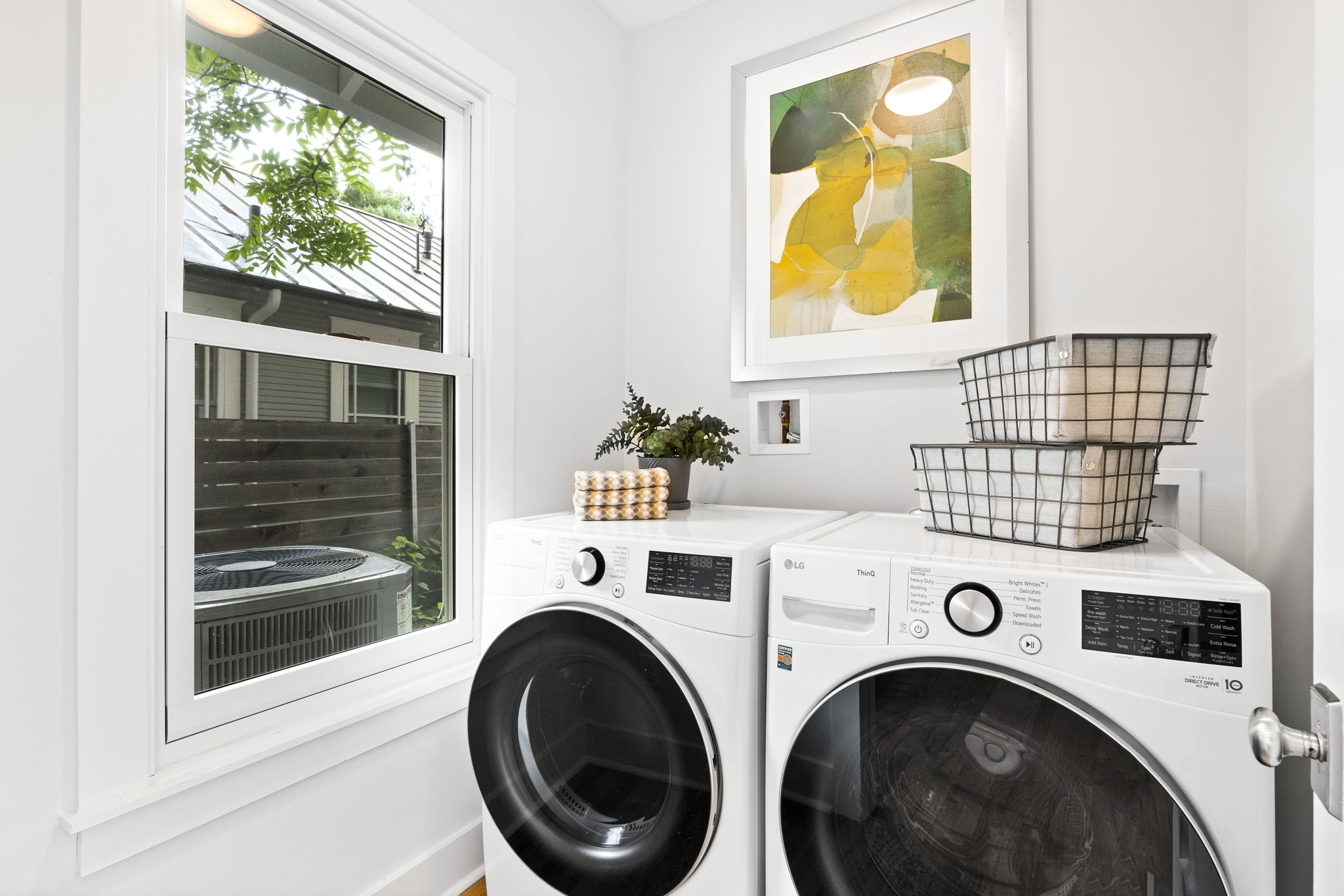 The laundry room is a functional and versatile space, well-equipped to handle all your laundry needs.