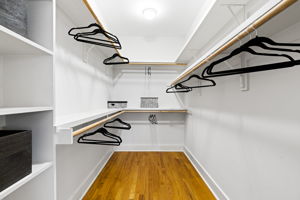 The walk-in closet provides ample space to organize your belongings, ensuring both convenience and accessibility.