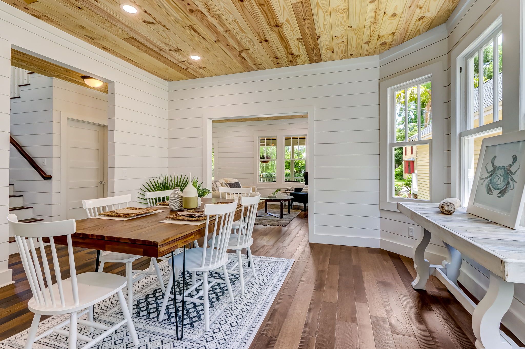 Artisan planked wood floors are throughout entire house