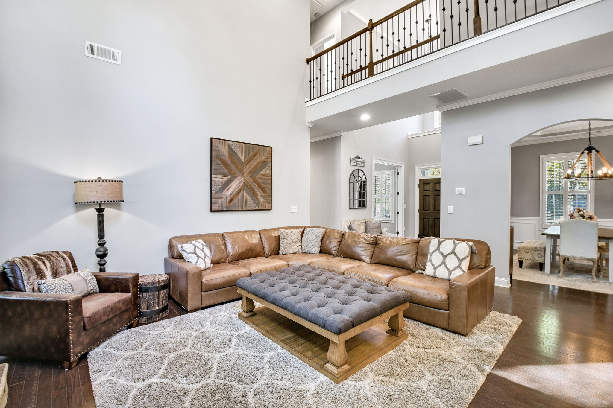 Two story family room