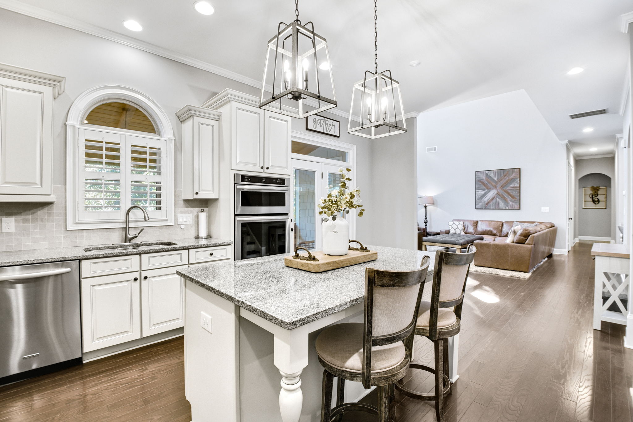 Kitchen opens to family room