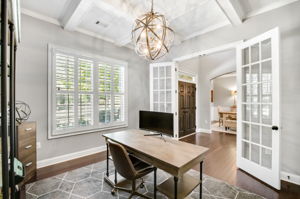 Coffered ceilings in office