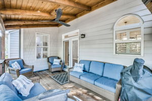 Covered deck with fans and lights