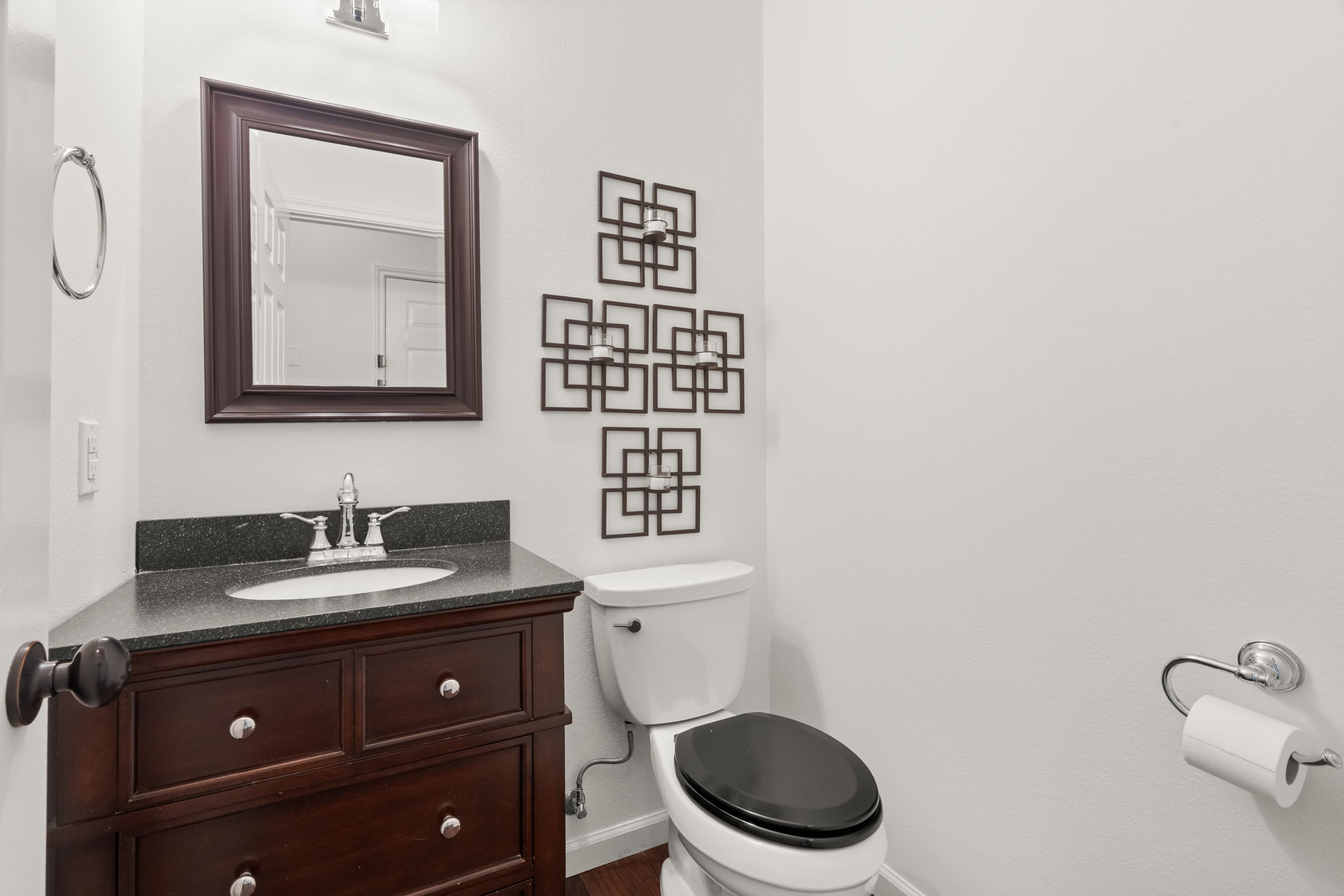 Lower-level half bathroom.