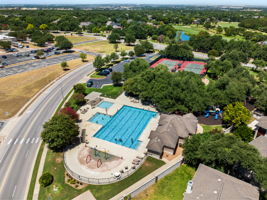 The community swimming pool is just minutes away.
