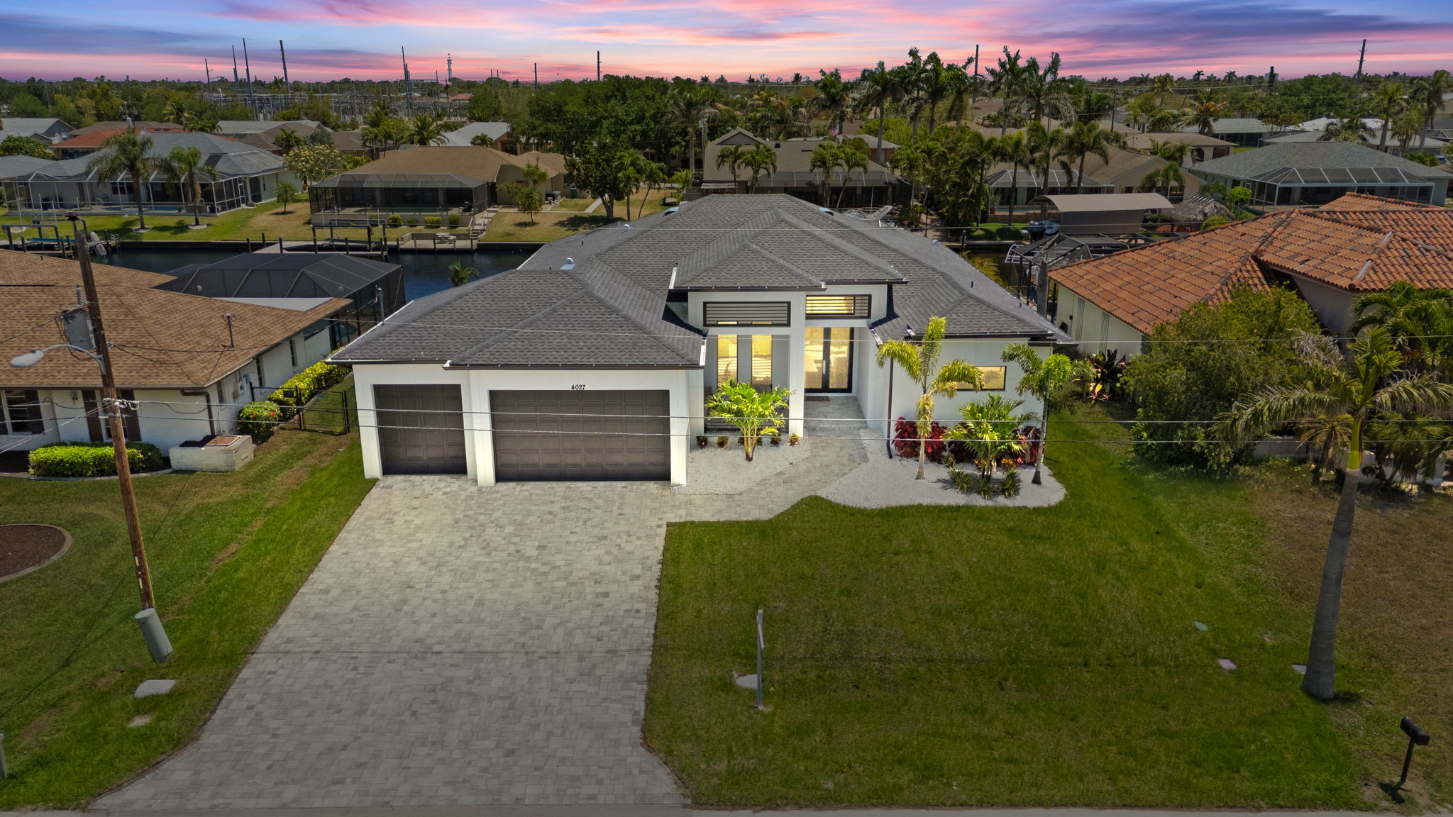 Aerial Front Exterior 1 - Dusk