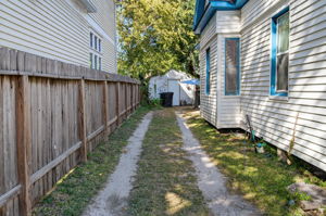 Private driveway to your utility shed.