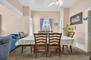 Roomy dining area with more natural light.