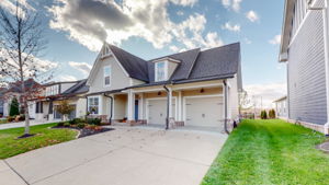This east facing home features beautiful sunrises from the front porch and sunsets from the back patio.