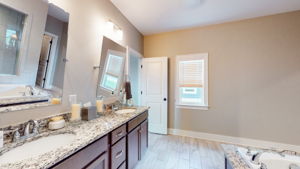 A south facing window adds some natural light to the Master Bathroom.