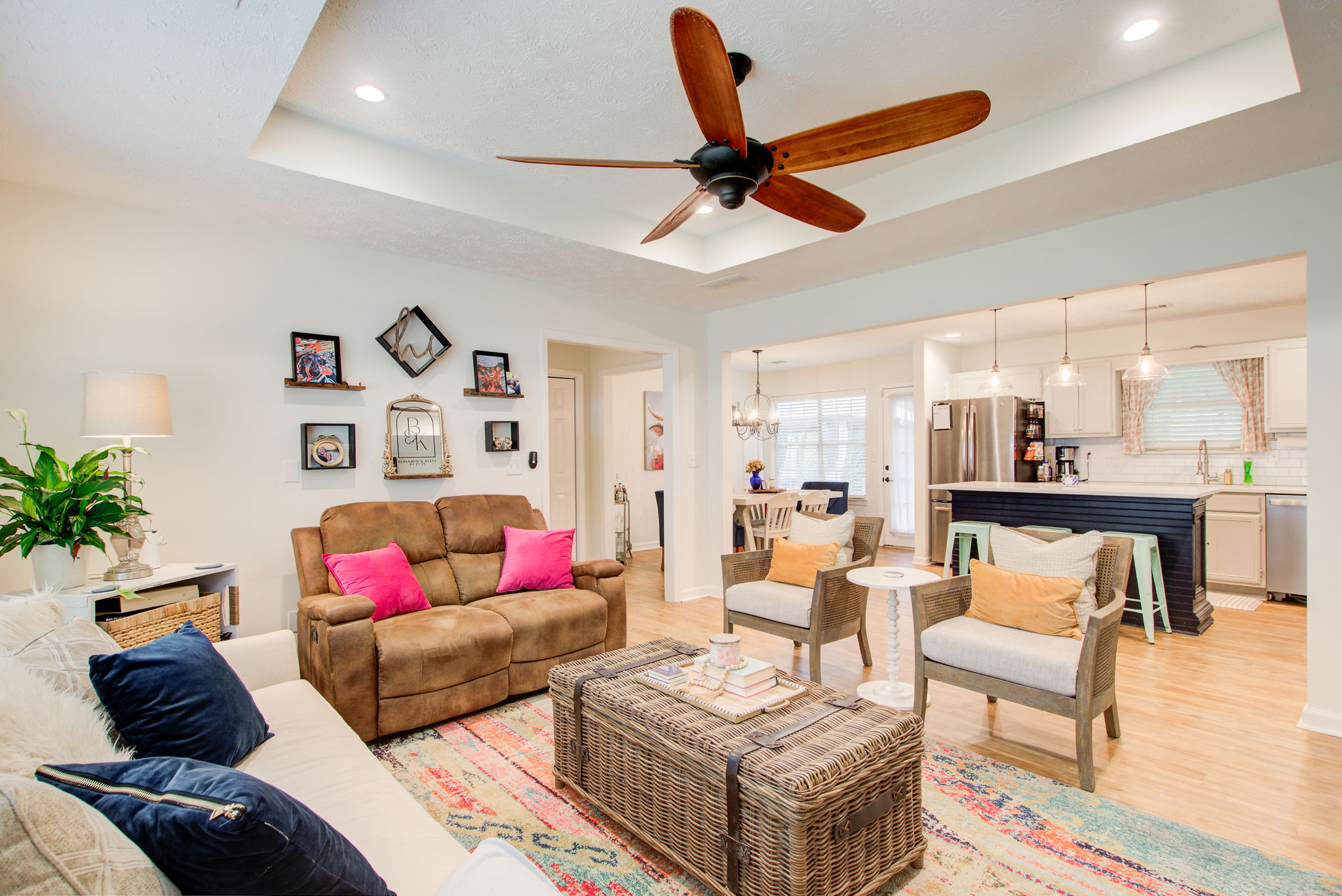 8 Living Room C w Dining + Kitchen