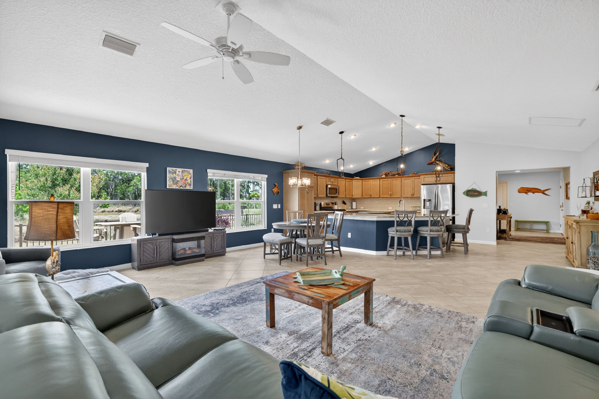Lioving, Dining, and Kitchen