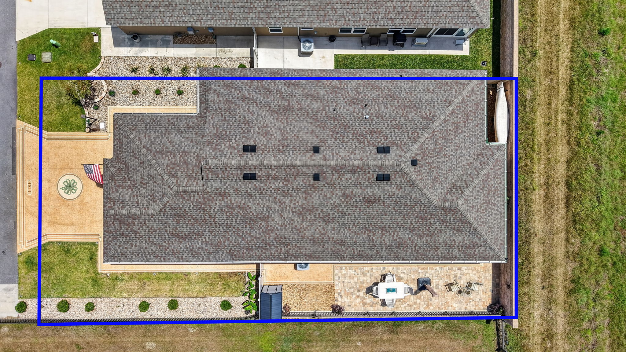 Overhead Aerial with Property Lines