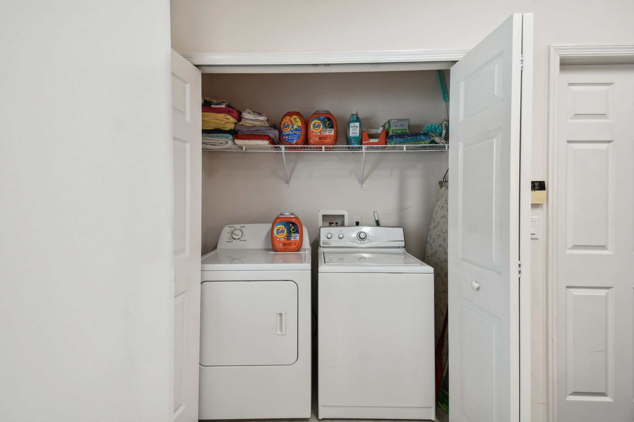 Laundry closet in the kitchen