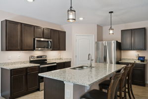 Solid wood cabinets, stainless steal appliances and granite counter tops