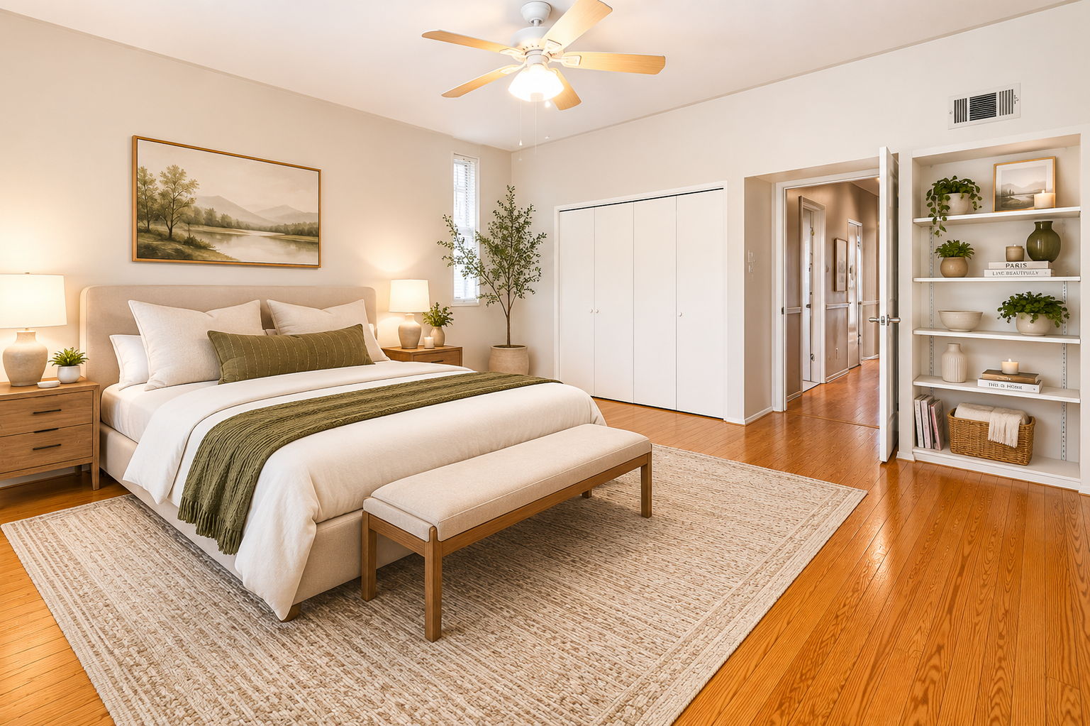 Virtually staged secondary bedroom
