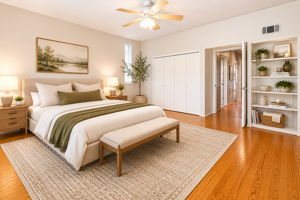 Virtually staged secondary bedroom