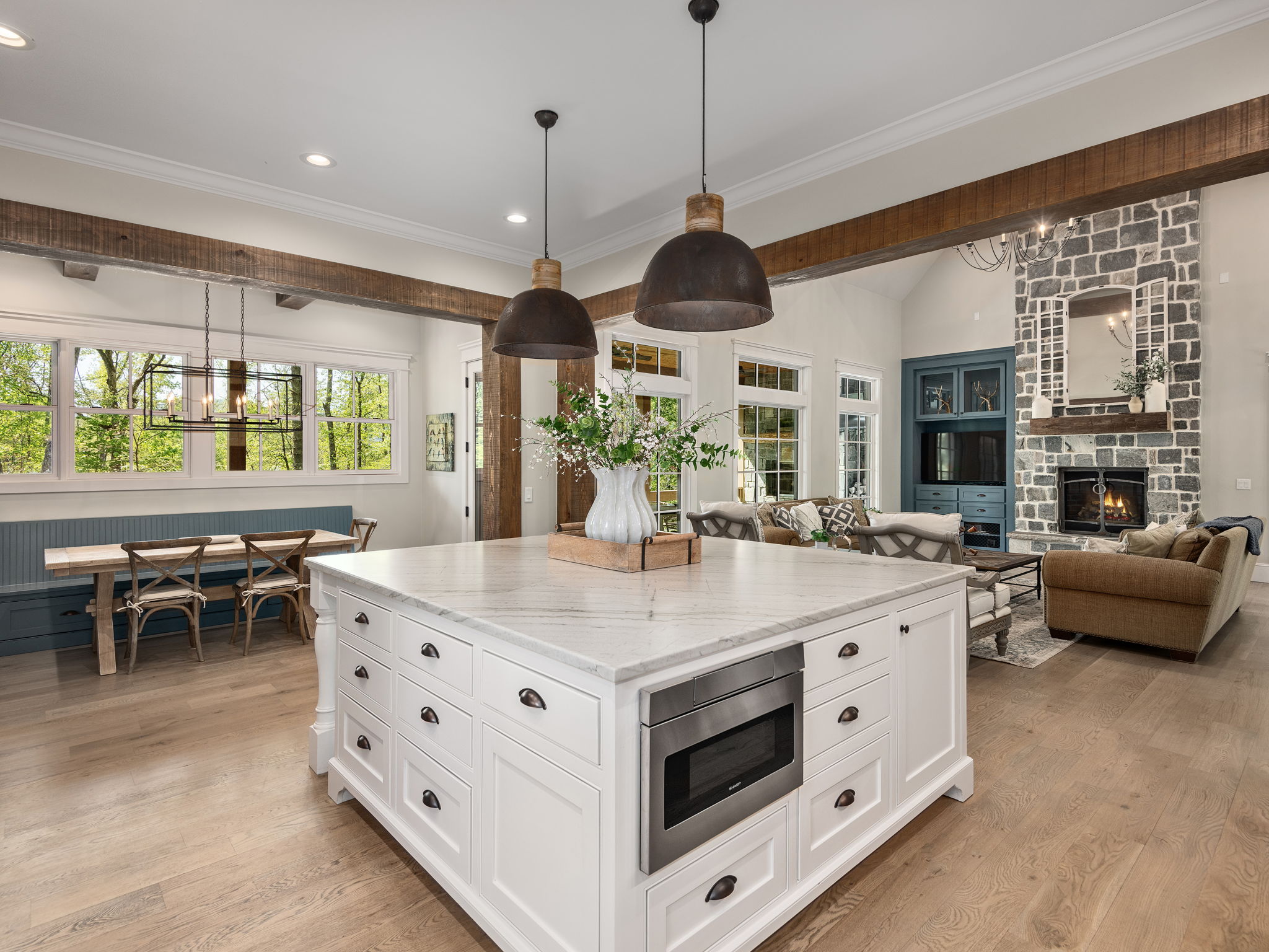 Kitchen, eat-in dining and Living Room are perfect for entertaining