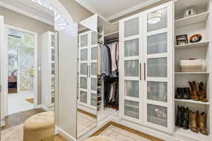 Closet wardrobes include lighting to display all your favorite pieces