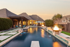 Spa is located between the two fire features